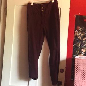 High-Waisted Maroon Charlotte Russe Jeggings